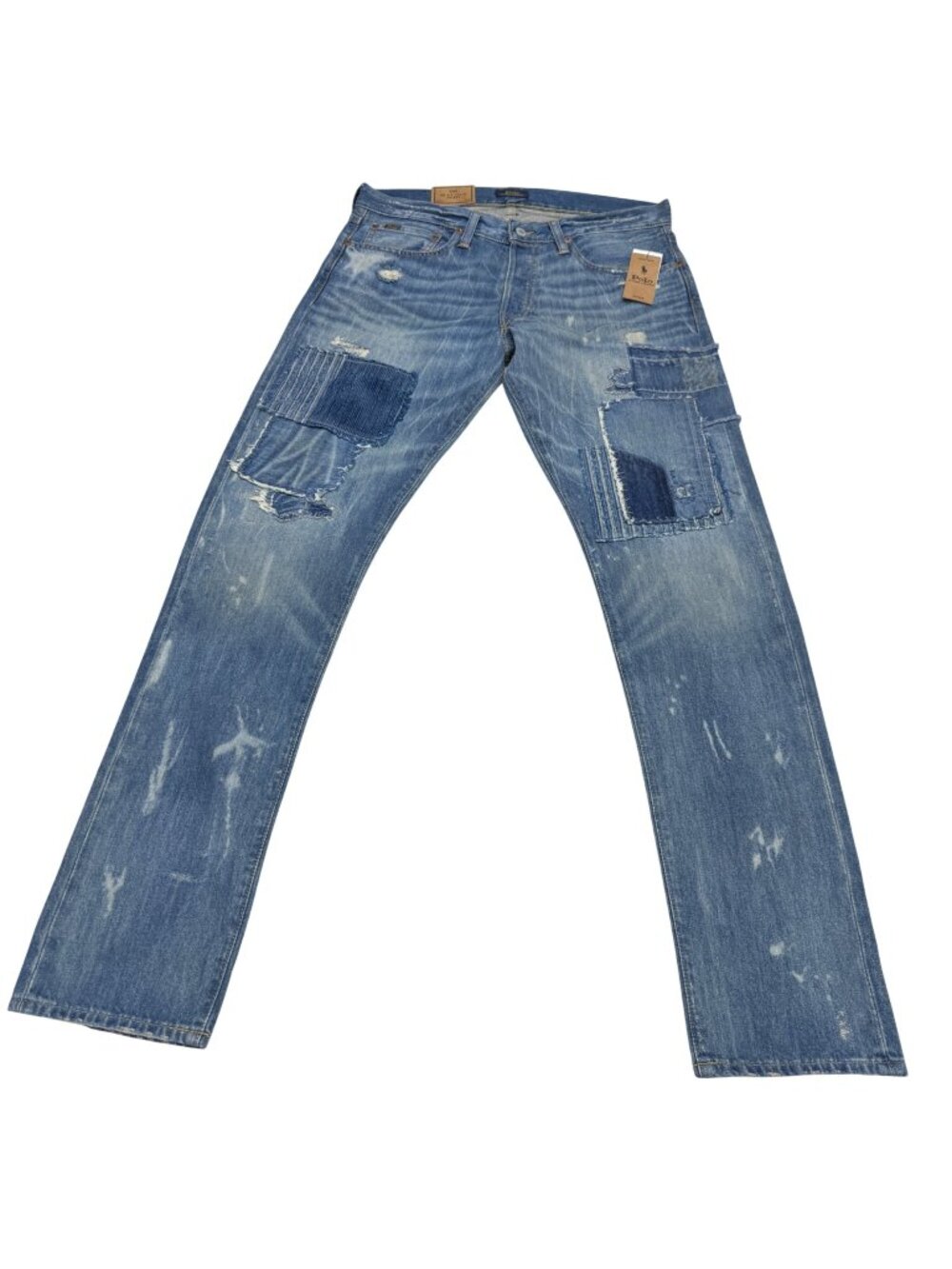 NWT $268 Polo Ralph Lauren Sullivan Slim Distressed Jean Men's Rope Dyed 32x34